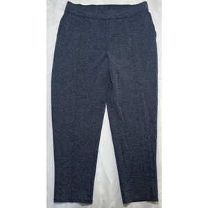J Jill Wearever Pintucked Tapered Pants Size M Women Blue Knit Pull On Comfort